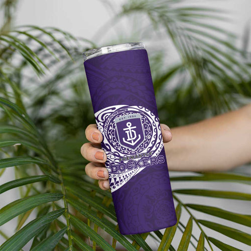 Personalized Fremantle Dockers Polynesian Skinny Tumbler Tribal Chest and Sleeve Tattoo Heritage Warrior