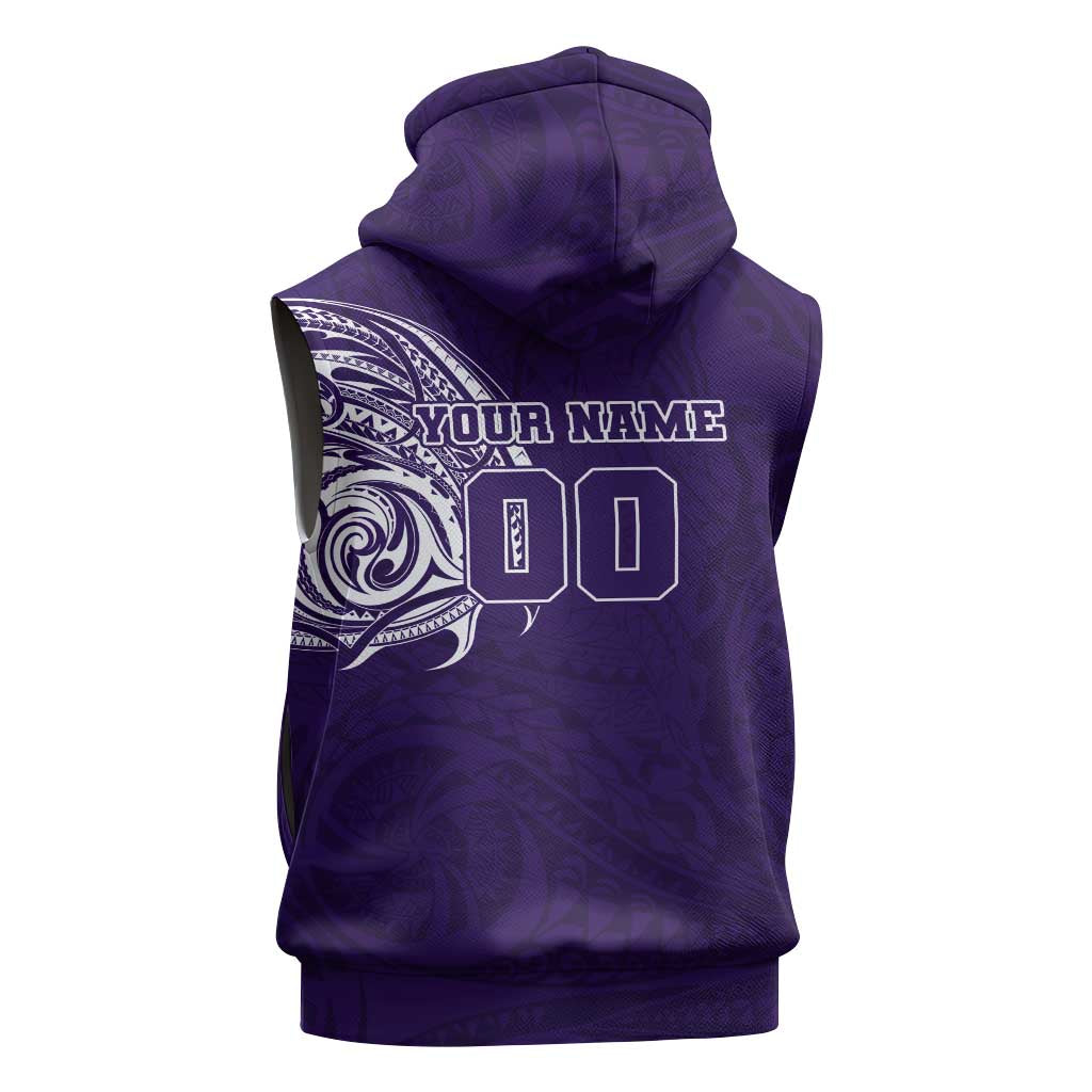 Personalized Fremantle Dockers Polynesian Sleeveless Zip Hoodie Tribal Chest and Sleeve Tattoo Heritage Warrior