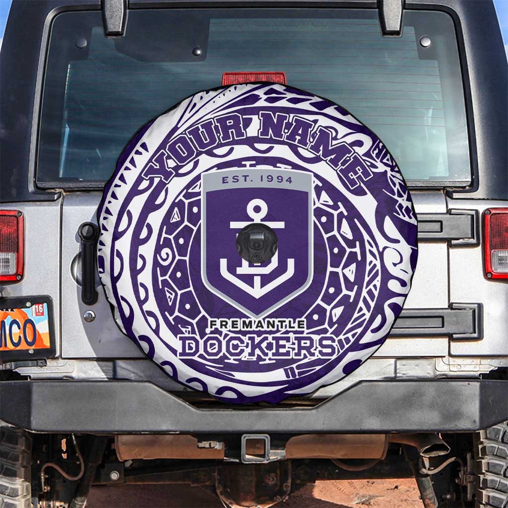 Personalized Fremantle Dockers Polynesian Spare Tire Cover Tribal Chest and Sleeve Tattoo Heritage Warrior