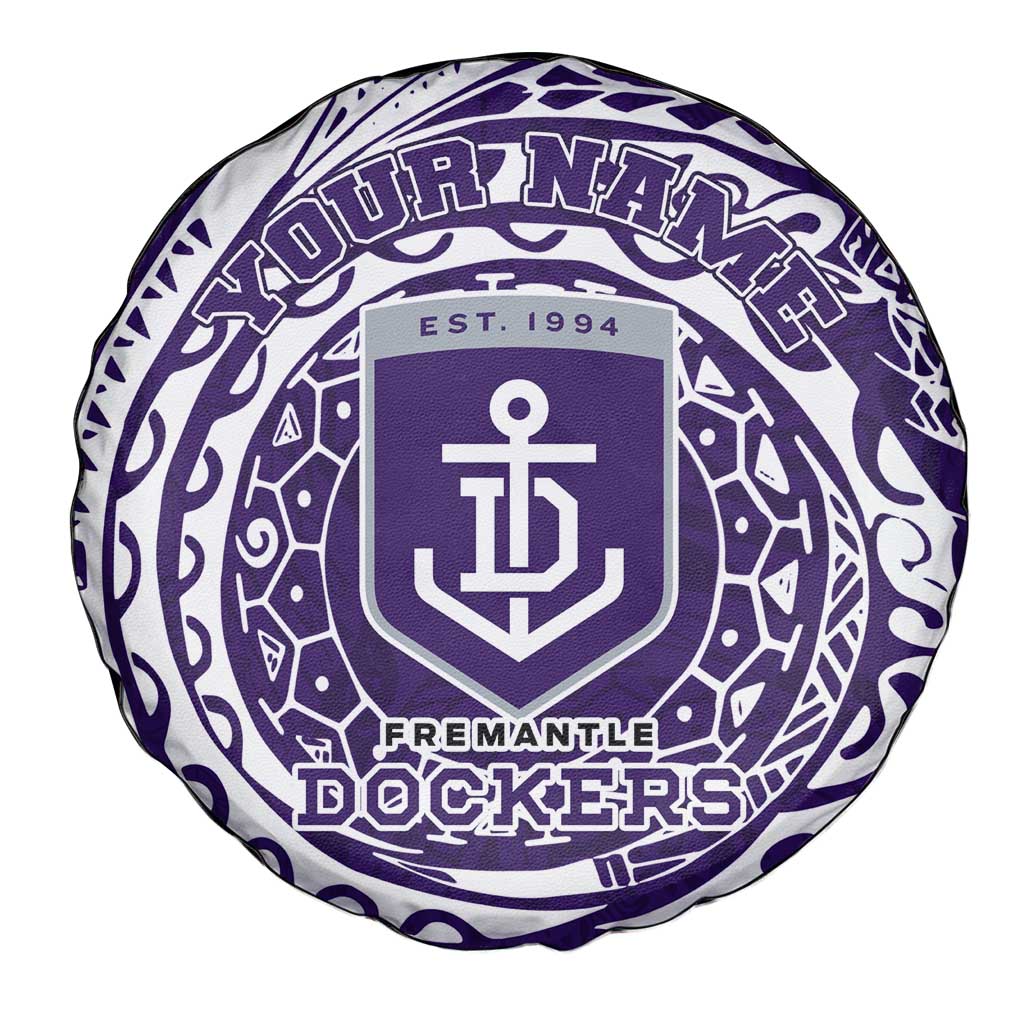 Personalized Fremantle Dockers Polynesian Spare Tire Cover Tribal Chest and Sleeve Tattoo Heritage Warrior