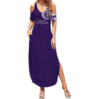 Personalized Fremantle Dockers Polynesian Summer Maxi Dress Tribal Chest and Sleeve Tattoo Heritage Warrior