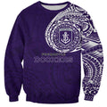Personalized Fremantle Dockers Polynesian Sweatshirt Tribal Chest and Sleeve Tattoo Heritage Warrior