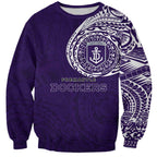 Personalized Fremantle Dockers Polynesian Sweatshirt Tribal Chest and Sleeve Tattoo Heritage Warrior