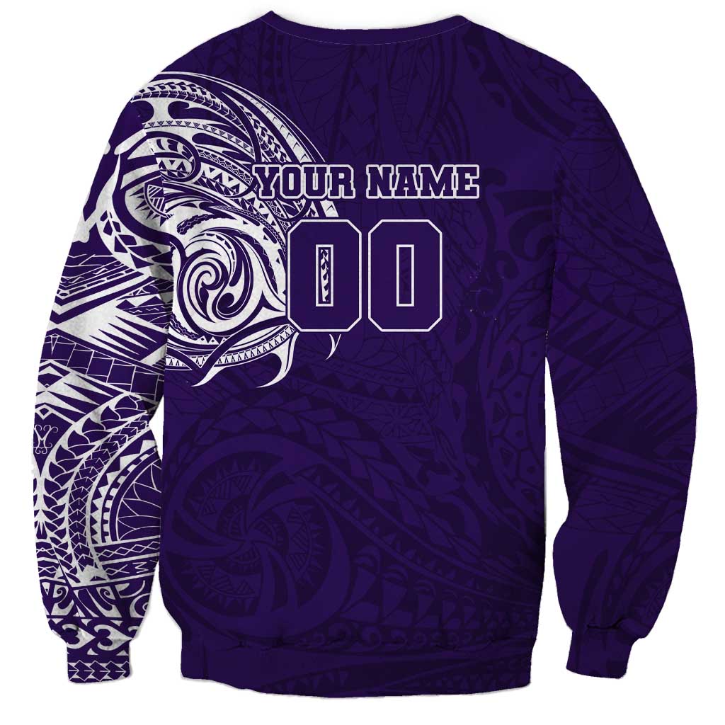 Personalized Fremantle Dockers Polynesian Sweatshirt Tribal Chest and Sleeve Tattoo Heritage Warrior