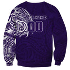 Personalized Fremantle Dockers Polynesian Sweatshirt Tribal Chest and Sleeve Tattoo Heritage Warrior