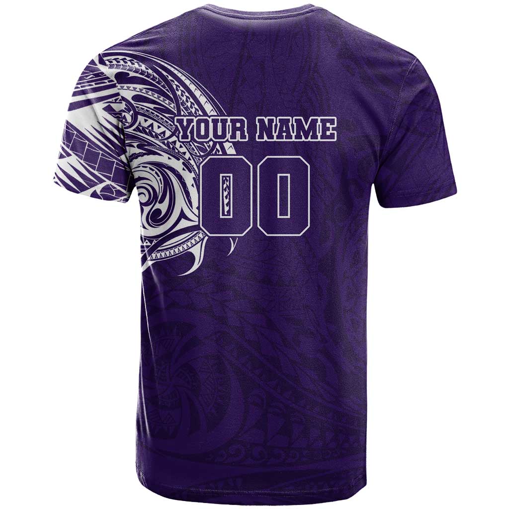 Personalized Fremantle Dockers Polynesian T Shirt Tribal Chest and Sleeve Tattoo Heritage Warrior