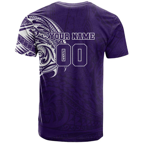 Personalized Fremantle Dockers Polynesian T Shirt Tribal Chest and Sleeve Tattoo Heritage Warrior