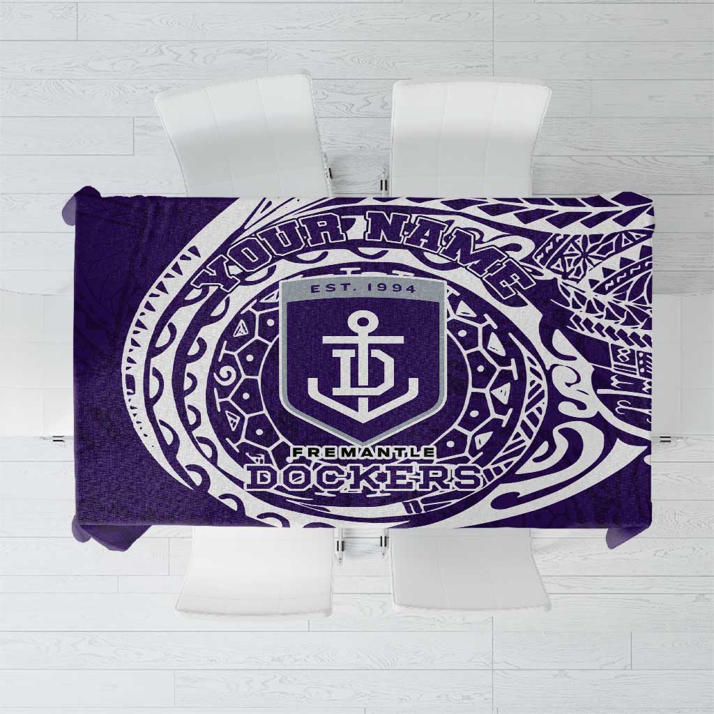 Personalized Fremantle Dockers Polynesian Tablecloth Tribal Chest and Sleeve Tattoo Heritage Warrior