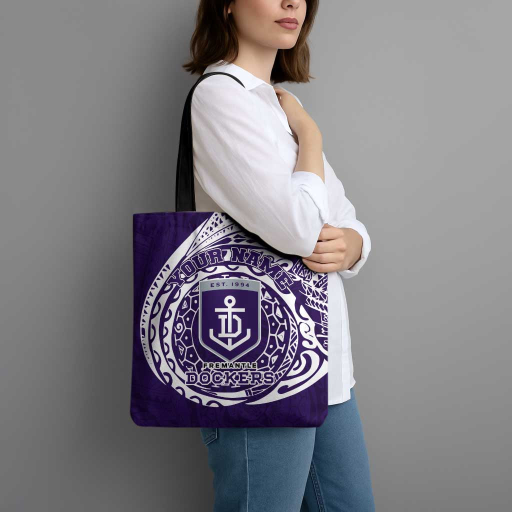 Personalized Fremantle Dockers Polynesian Tote Bag Tribal Chest and Sleeve Tattoo Heritage Warrior