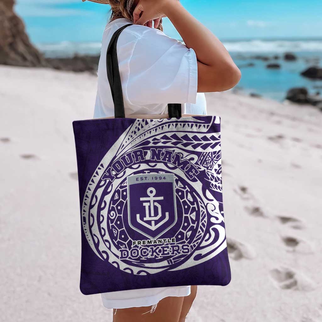 Personalized Fremantle Dockers Polynesian Tote Bag Tribal Chest and Sleeve Tattoo Heritage Warrior