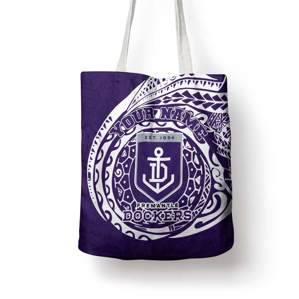 Personalized Fremantle Dockers Polynesian Tote Bag Tribal Chest and Sleeve Tattoo Heritage Warrior