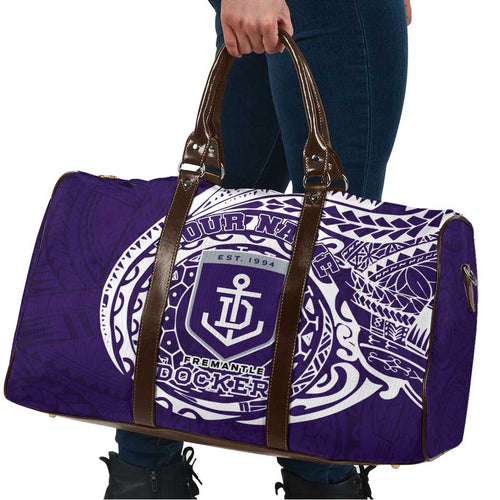 Personalized Fremantle Dockers Polynesian Travel Bag Tribal Chest and Sleeve Tattoo Heritage Warrior