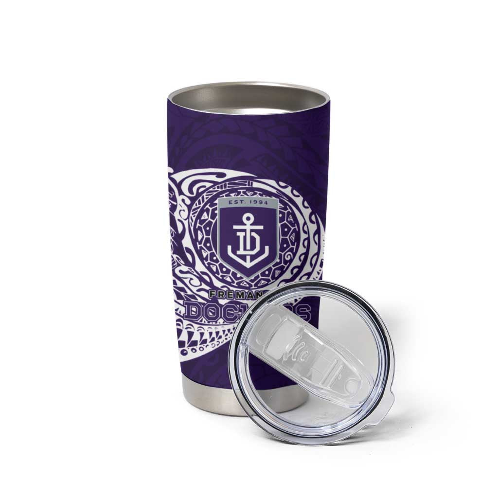 Personalized Fremantle Dockers Polynesian Tumbler Cup Tribal Chest and Sleeve Tattoo Heritage Warrior
