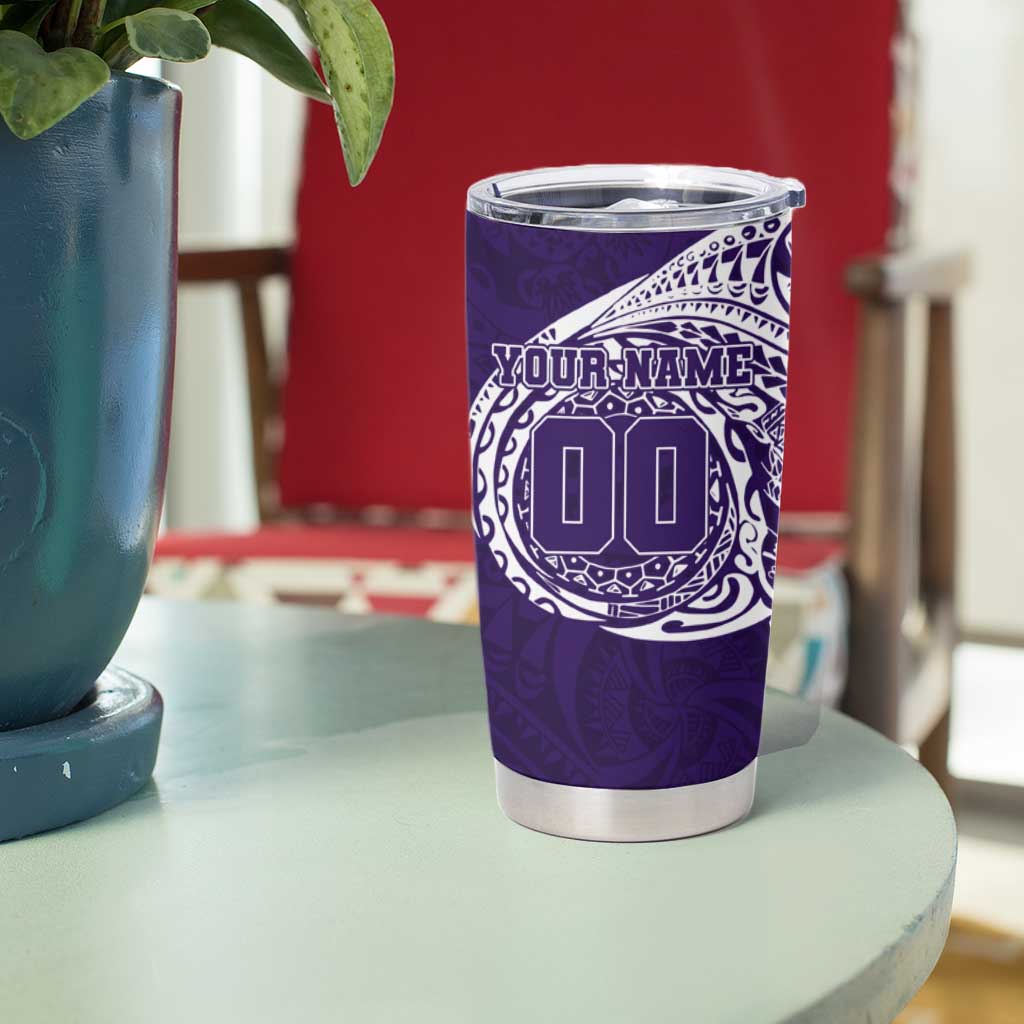 Personalized Fremantle Dockers Polynesian Tumbler Cup Tribal Chest and Sleeve Tattoo Heritage Warrior