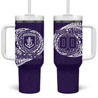 Personalized Fremantle Dockers Polynesian Tumbler With Handle Tribal Chest and Sleeve Tattoo Heritage Warrior