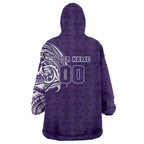 Personalized Fremantle Dockers Polynesian Wearable Blanket Hoodie Tribal Chest and Sleeve Tattoo Heritage Warrior