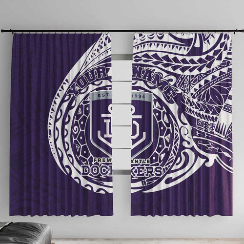 Personalized Fremantle Dockers Polynesian Window Curtain Tribal Chest and Sleeve Tattoo Heritage Warrior