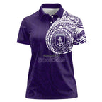 Personalized Fremantle Dockers Polynesian Women Polo Shirt Tribal Chest and Sleeve Tattoo Heritage Warrior
