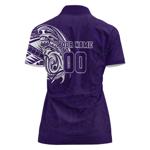 Personalized Fremantle Dockers Polynesian Women Polo Shirt Tribal Chest and Sleeve Tattoo Heritage Warrior