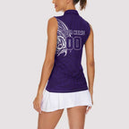 Personalized Fremantle Dockers Polynesian Women Sleeveless Polo Shirt Tribal Chest and Sleeve Tattoo Heritage Warrior