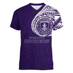Personalized Fremantle Dockers Polynesian Women V-Neck T-Shirt Tribal Chest and Sleeve Tattoo Heritage Warrior