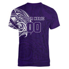 Personalized Fremantle Dockers Polynesian Women V-Neck T-Shirt Tribal Chest and Sleeve Tattoo Heritage Warrior