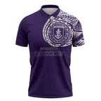 Personalized Fremantle Dockers Polynesian Zipper Polo Shirt Tribal Chest and Sleeve Tattoo Heritage Warrior