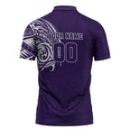 Personalized Fremantle Dockers Polynesian Zipper Polo Shirt Tribal Chest and Sleeve Tattoo Heritage Warrior