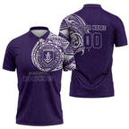 Personalized Fremantle Dockers Polynesian Zipper Polo Shirt Tribal Chest and Sleeve Tattoo Heritage Warrior