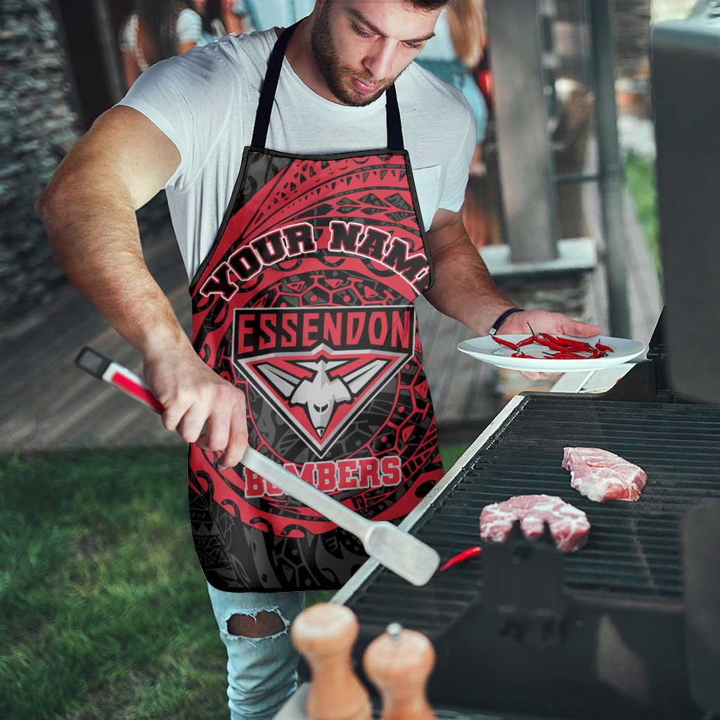 Personalized Essendon Bombers Polynesian Apron Tribal Chest and Sleeve Tattoo Heritage Warrior