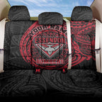 Personalized Essendon Bombers Polynesian Back Car Seat Cover Tribal Chest and Sleeve Tattoo Heritage Warrior