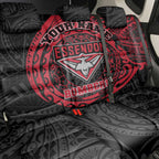 Personalized Essendon Bombers Polynesian Back Car Seat Cover Tribal Chest and Sleeve Tattoo Heritage Warrior