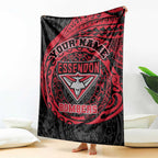 Personalized Essendon Bombers Polynesian Blanket Tribal Chest and Sleeve Tattoo Heritage Warrior