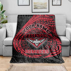Personalized Essendon Bombers Polynesian Blanket Tribal Chest and Sleeve Tattoo Heritage Warrior