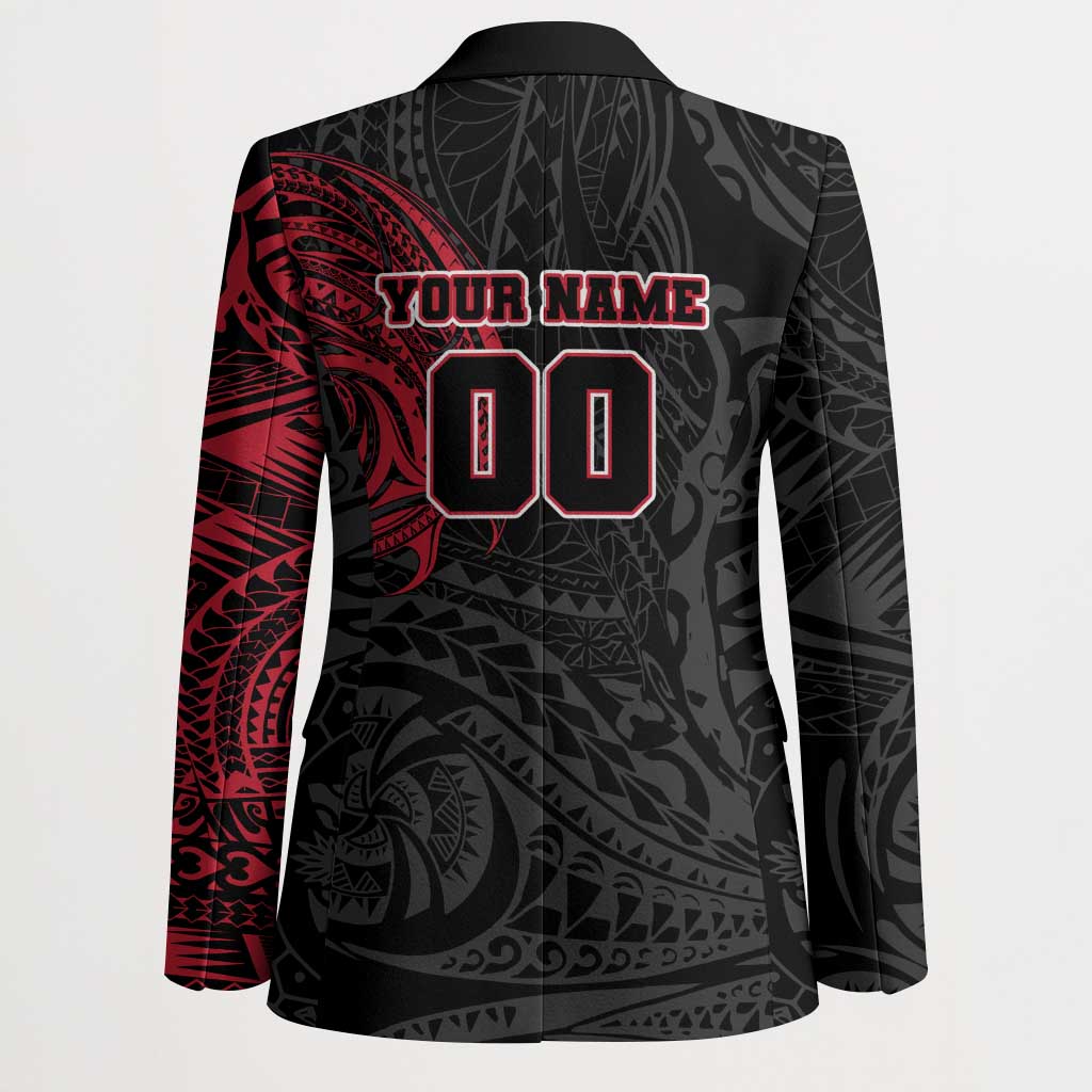 Personalized Essendon Bombers Polynesian Blazer Tribal Chest and Sleeve Tattoo Heritage Warrior