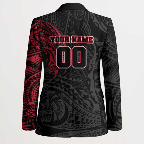 Personalized Essendon Bombers Polynesian Blazer Tribal Chest and Sleeve Tattoo Heritage Warrior