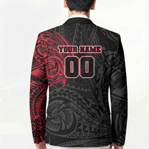 Personalized Essendon Bombers Polynesian Blazer Tribal Chest and Sleeve Tattoo Heritage Warrior