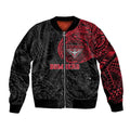 Personalized Essendon Bombers Polynesian Bomber Jacket Tribal Chest and Sleeve Tattoo Heritage Warrior