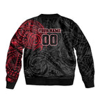 Personalized Essendon Bombers Polynesian Bomber Jacket Tribal Chest and Sleeve Tattoo Heritage Warrior