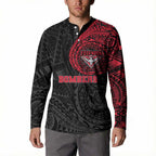 Personalized Essendon Bombers Polynesian Button Sweatshirt Tribal Chest and Sleeve Tattoo Heritage Warrior
