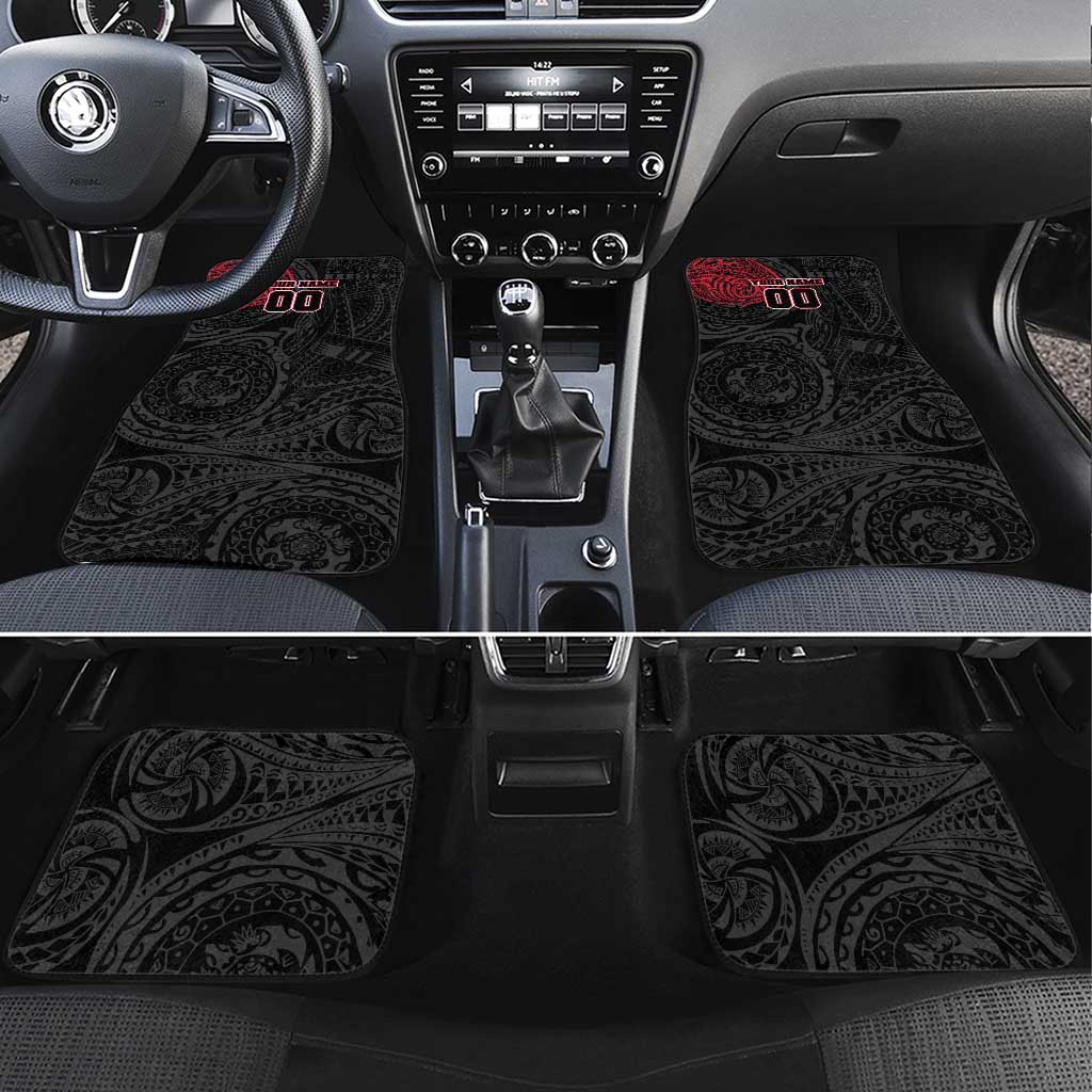 Personalized Essendon Bombers Polynesian Car Mats Tribal Chest and Sleeve Tattoo Heritage Warrior