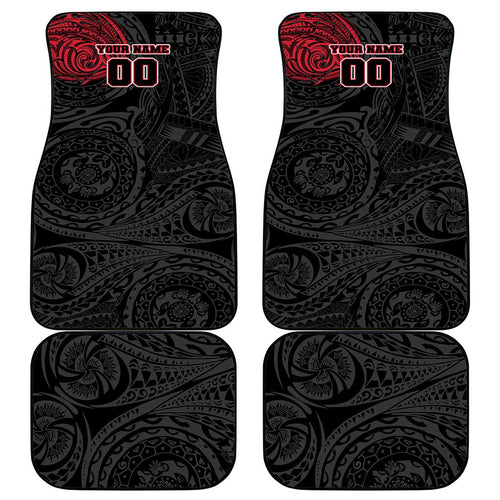 Personalized Essendon Bombers Polynesian Car Mats Tribal Chest and Sleeve Tattoo Heritage Warrior