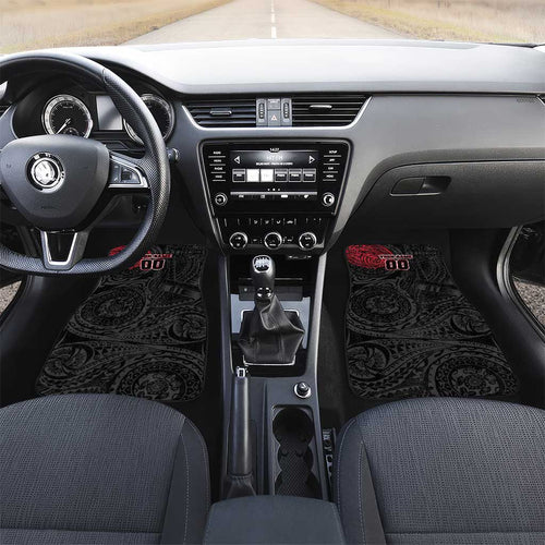 Personalized Essendon Bombers Polynesian Car Mats Tribal Chest and Sleeve Tattoo Heritage Warrior