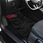 Personalized Essendon Bombers Polynesian Car Mats Tribal Chest and Sleeve Tattoo Heritage Warrior