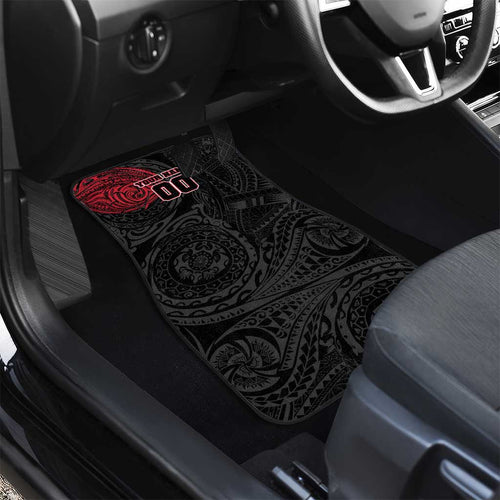 Personalized Essendon Bombers Polynesian Car Mats Tribal Chest and Sleeve Tattoo Heritage Warrior