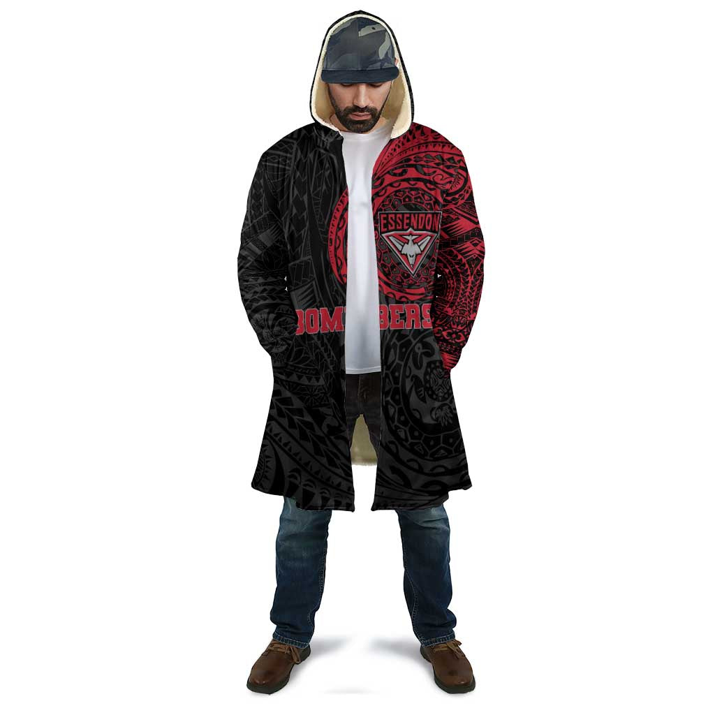 Personalized Essendon Bombers Polynesian Cloak Tribal Chest and Sleeve Tattoo Heritage Warrior