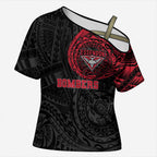 Personalized Essendon Bombers Polynesian Cross Shoulder Shirt Tribal Chest and Sleeve Tattoo Heritage Warrior