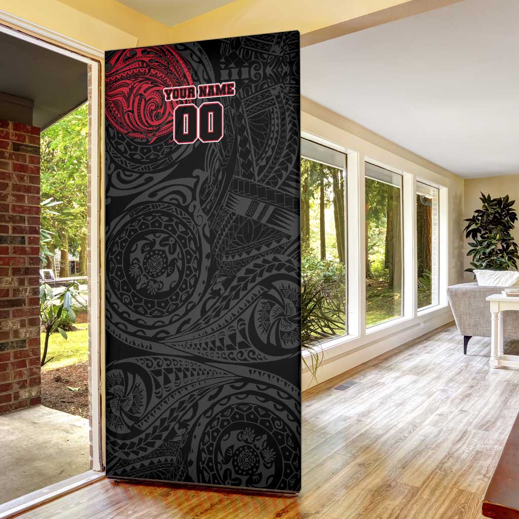 Personalized Essendon Bombers Polynesian Door Cover Tribal Chest and Sleeve Tattoo Heritage Warrior