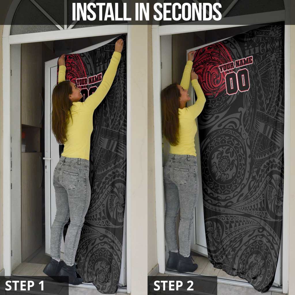 Personalized Essendon Bombers Polynesian Door Cover Tribal Chest and Sleeve Tattoo Heritage Warrior