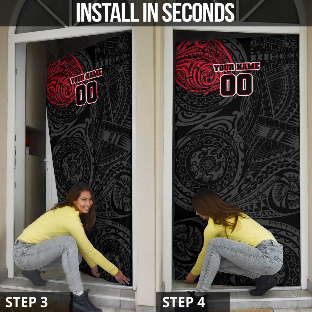Personalized Essendon Bombers Polynesian Door Cover Tribal Chest and Sleeve Tattoo Heritage Warrior
